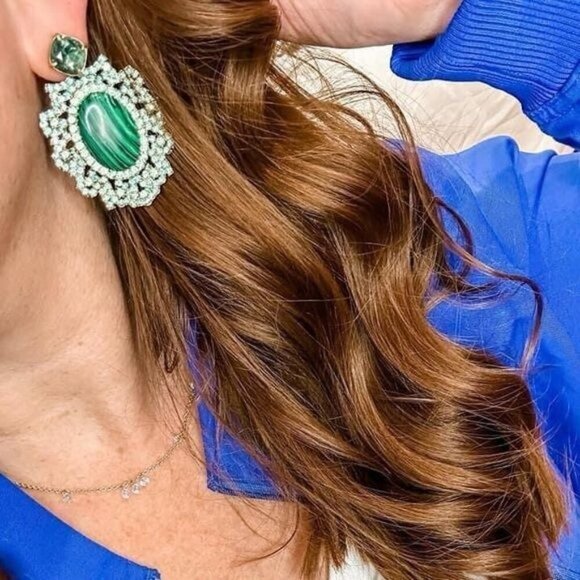 Stella & Dot Josephine Malachite Convertible Earrings NWT - Picture 5 of 10